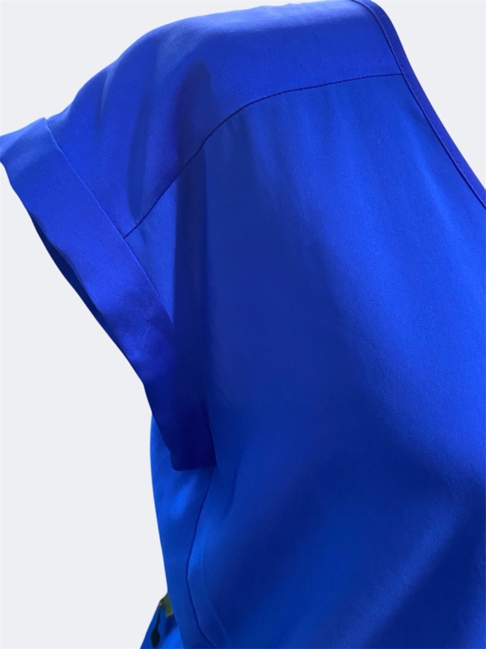 Express Royal Blue V-Neck Cap Sleeve Top Blouse - Picture 8 of 11